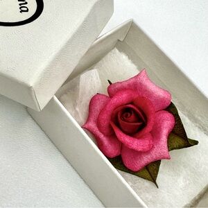 VTG Victoriana Delicate Realistic Pink Rose Brooch Pin BRAND NEW Antique GIFT
